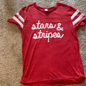 4th of July shirt with cute wording. In great condition. Size medium.